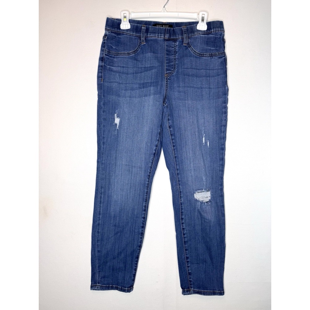 JUDY BLUE Boyfriend Fit Jeans 11/30 Stretch Denim Distressed Pull on 32x28